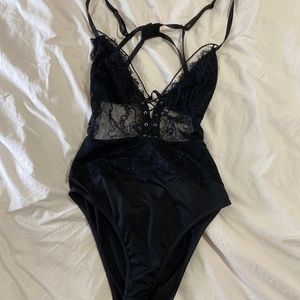 NWT Black lace bodysuit